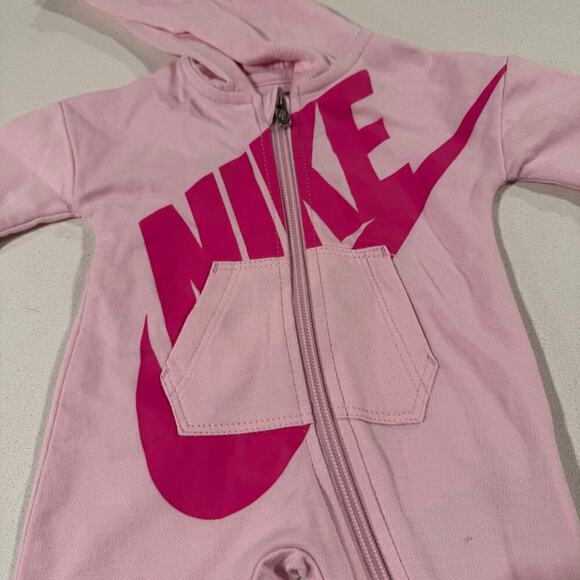 Nike Pink Newborn Hooded Body Suit - Picture 2 of 5